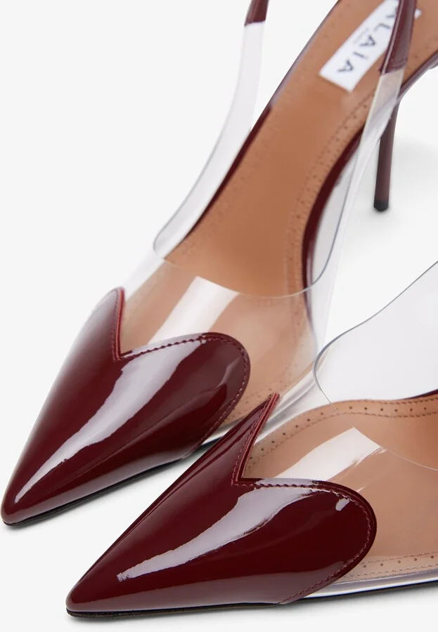 Coeur 90 dark red patent slingbacks - Image 4