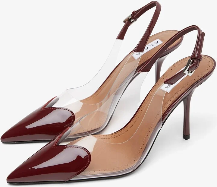 Coeur 90 dark red patent slingbacks - Image 5