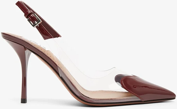 Coeur 90 dark red patent slingbacks
