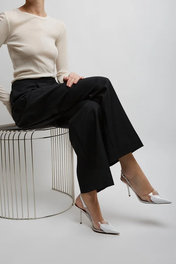 Coeur 90 white patent slingbacks - Image 2