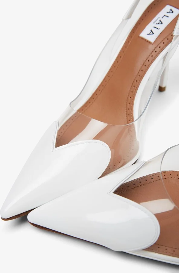 Coeur 90 white patent slingbacks - Image 4