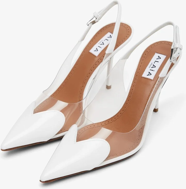 Coeur 90 white patent slingbacks - Image 5
