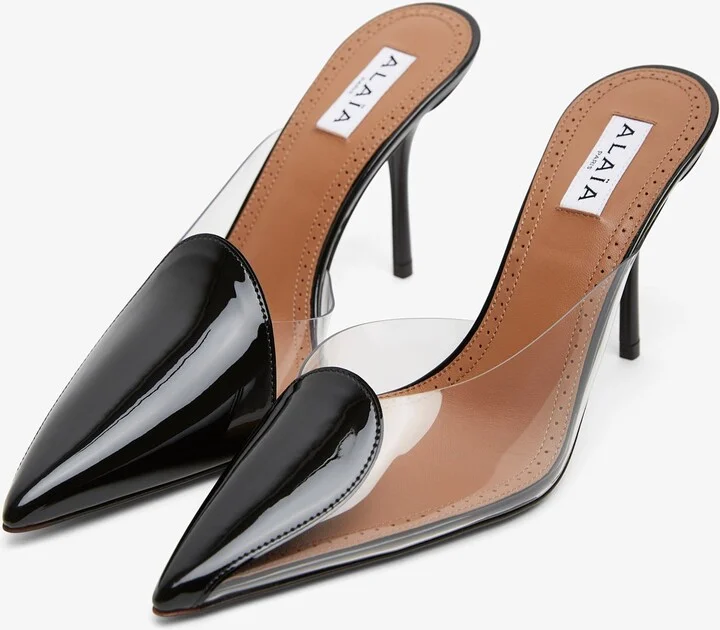 Coeur abstrait patent leather mules - Image 4