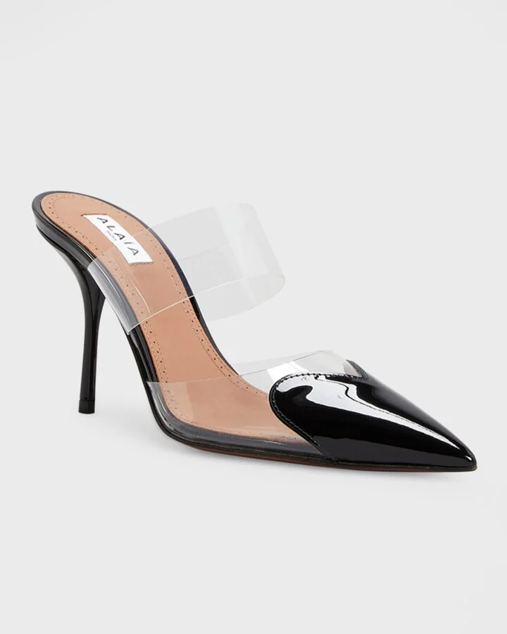 Coeur Clear Cap-Toe Mule Pumps - Image 8