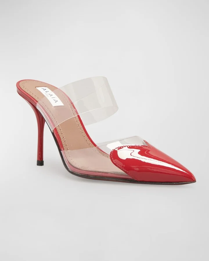 Coeur Clear Cap-Toe Mule Pumps - Image 9