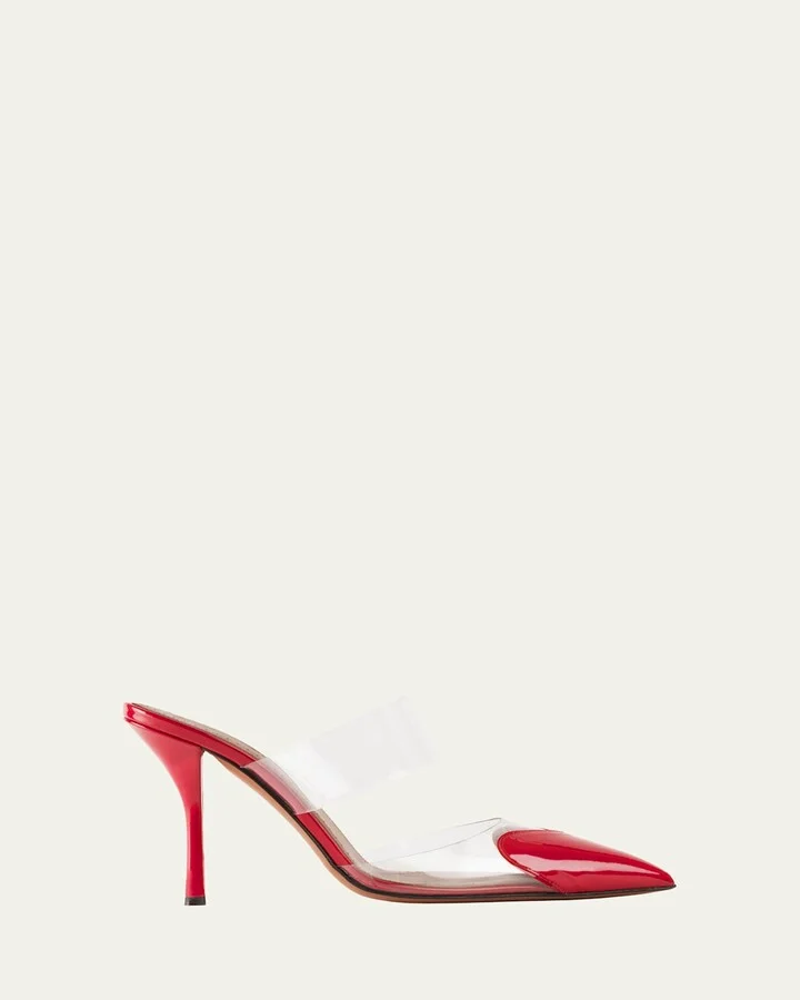 Coeur Clear Cap-Toe Mule Pumps