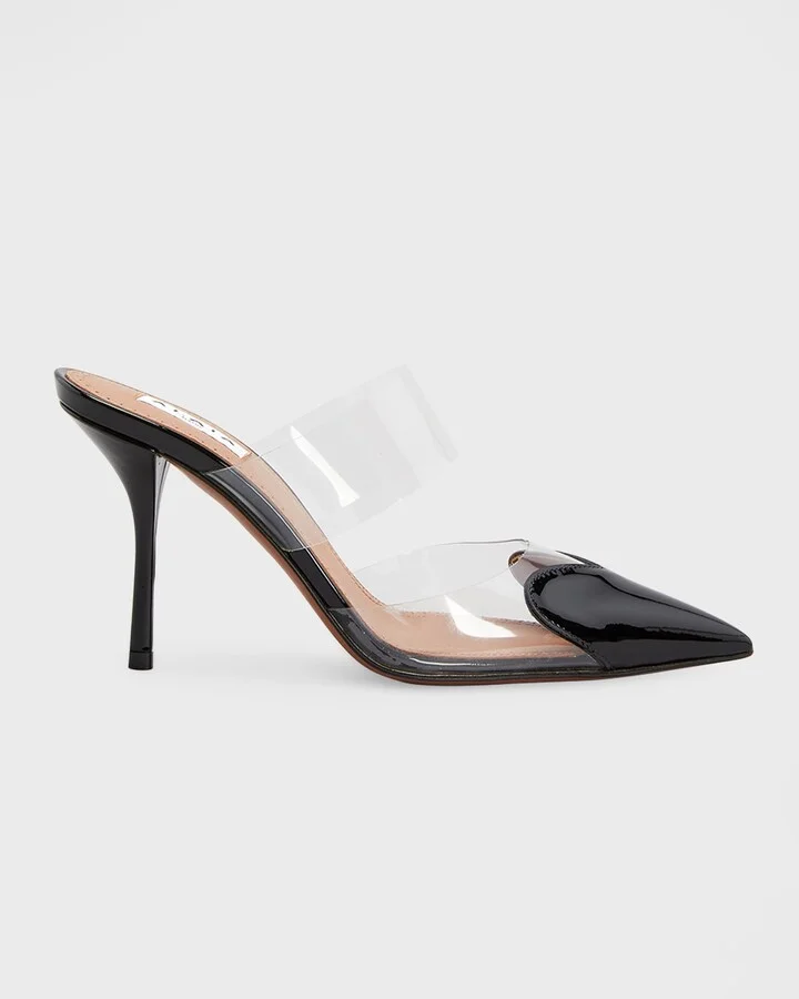 Coeur Clear Cap-Toe Mule Pumps