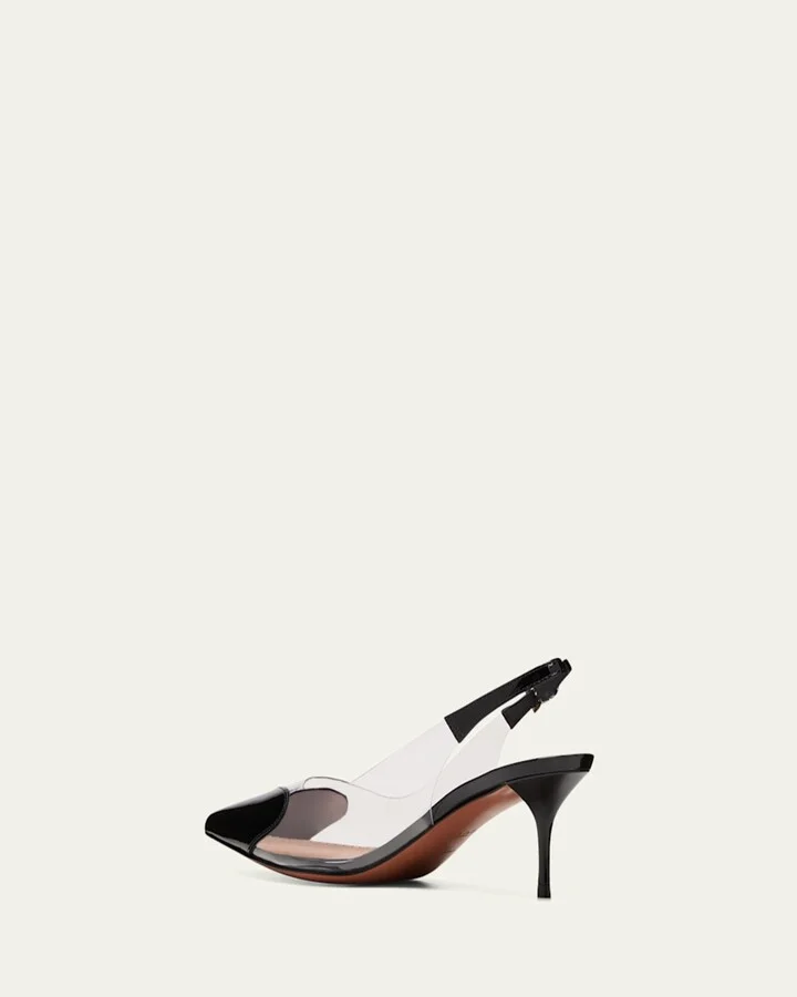 Coeur Plexi Heart-Toe Slingback Pumps - Image 9