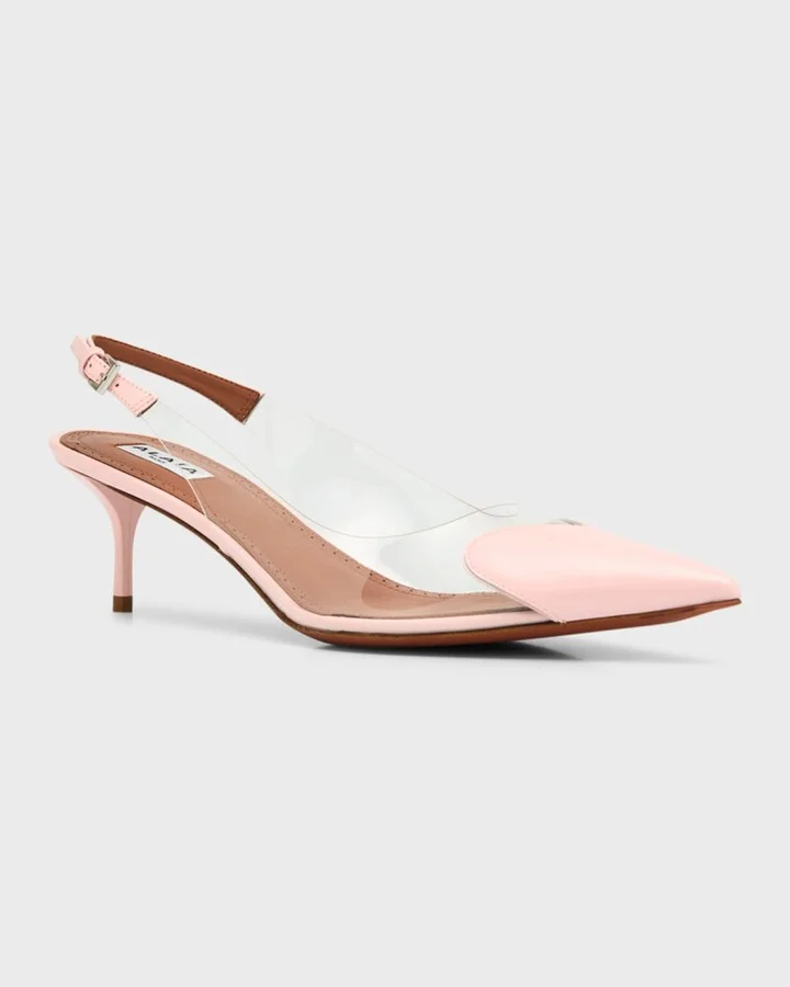 Coeur Plexi Heart-Toe Slingback Pumps - Image 5
