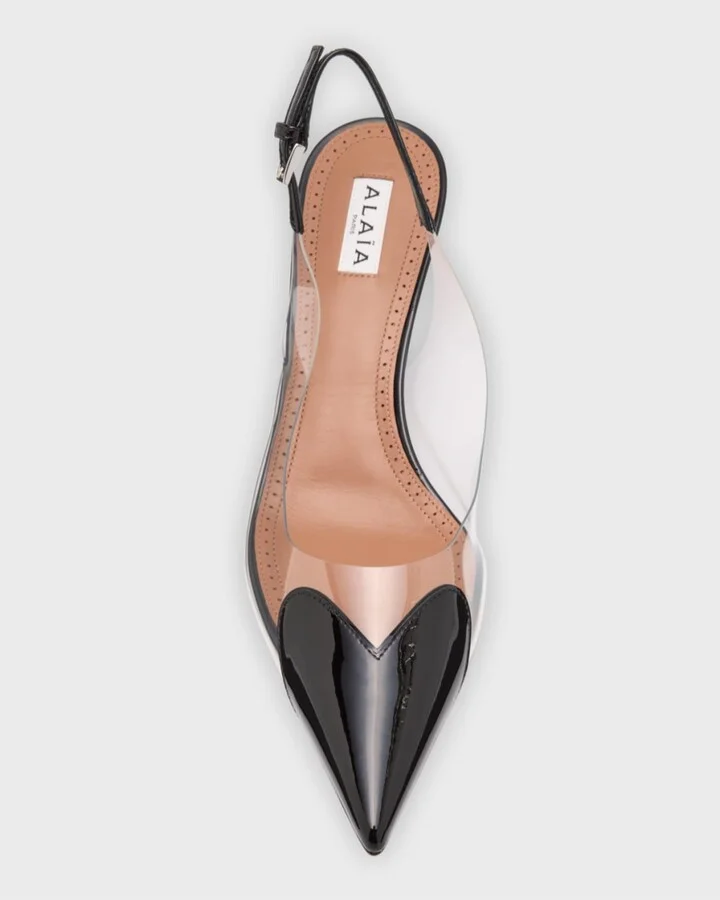 Coeur Plexi Heart-Toe Slingback Pumps - Image 10