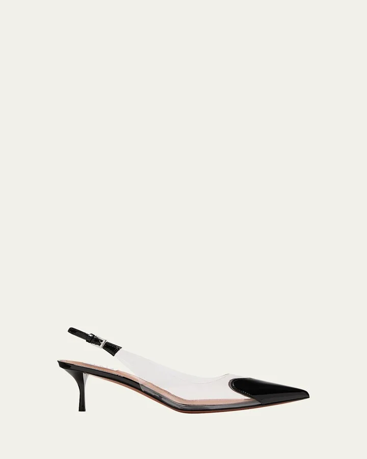 Coeur Plexi Heart-Toe Slingback Pumps