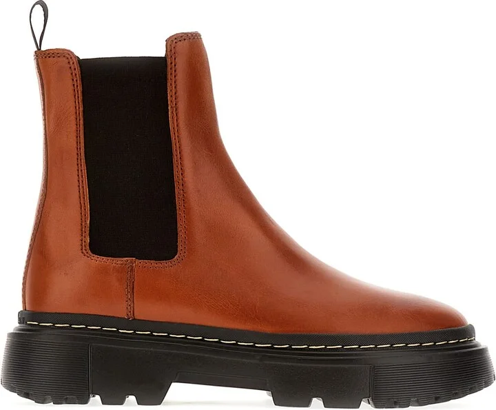 Cognac Leather H648 Ankle Boots