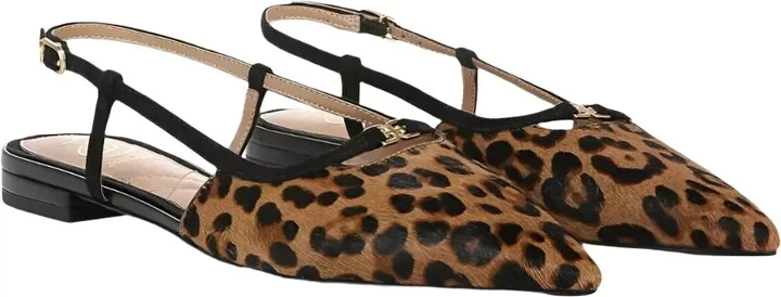 Cohen Leopard Flats In Tan/black