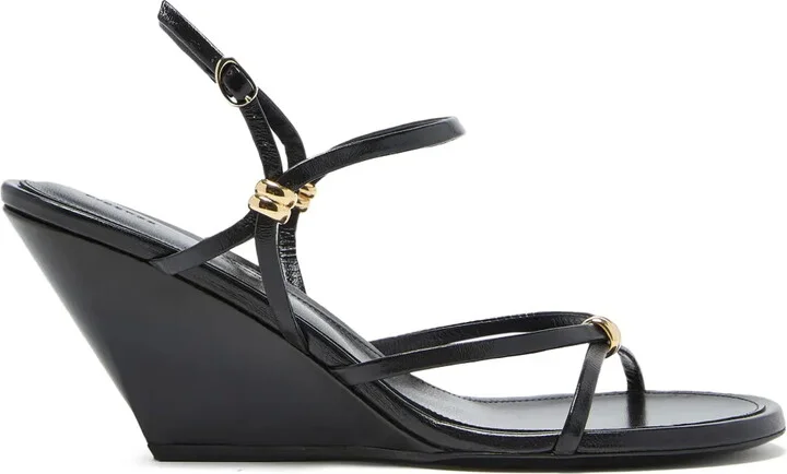 Coil strappy wedge sandals