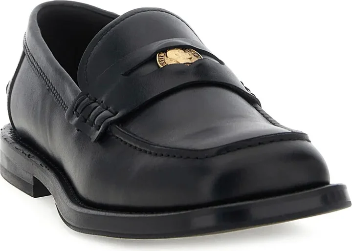 Coin-Detail Leather Loafers - Image 2