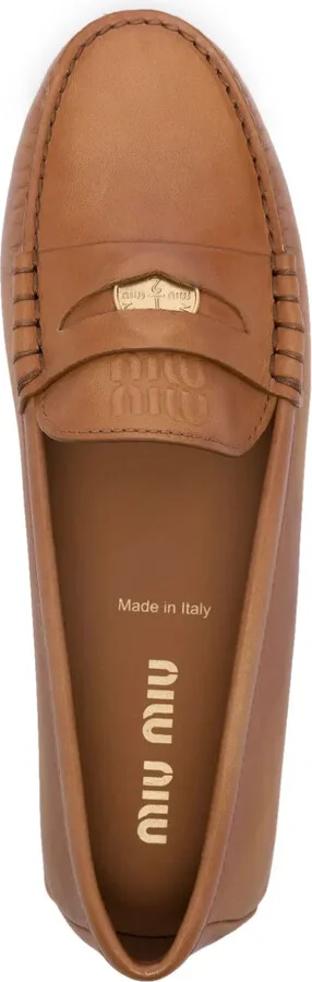 Coin-Detail Leather Loafers - Image 4