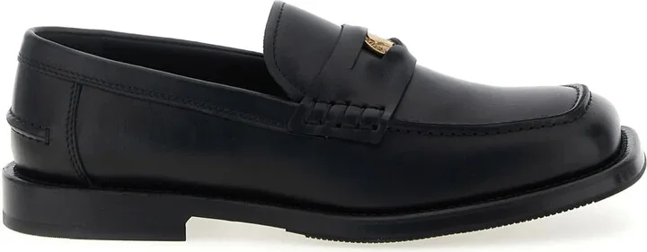 Coin-Detail Leather Loafers