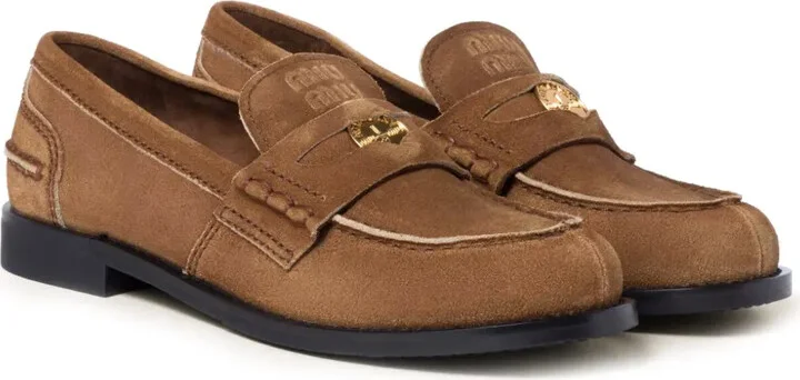 Coin-Plaque Suede Loafers - Image 2