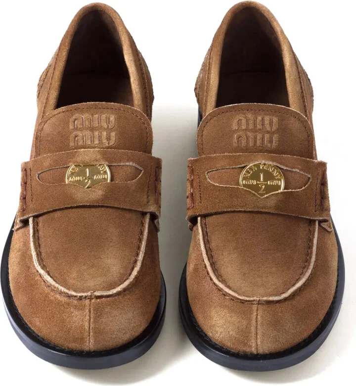 Coin-Plaque Suede Loafers - Image 4