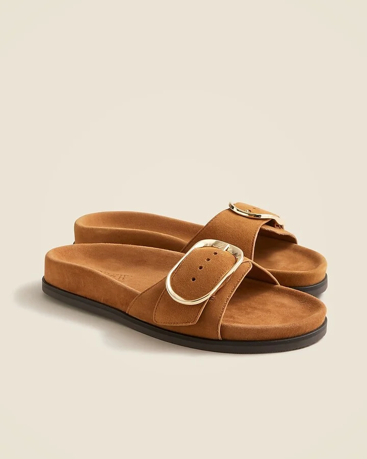 Colbie oversized buckle sandals in suede