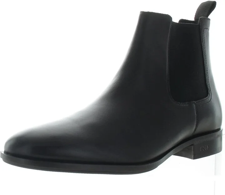 COLBY Mens Faux Leather Almond toe Chelsea Boots