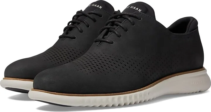 Cole Haan 2.Zerogrand Laser Wing Tip Oxford Lined Men's Lace up casual Shoes Black Nubuck/Grey : 7 D - Medium, Leather/Nubuck