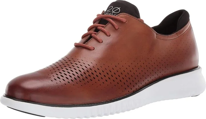 Cole Haan 2.Zerogrand Laser Wing Tip Oxford Lined Men's Lace up casual Shoes British Tan/Black/Ivory : 10 D - Medium, Leather - Image 2