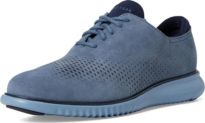 Cole Haan 2.Zerogrand Laser Wing Tip Oxford Lined Men's Lace up casual Shoes China Blue Suede/Navy Blazer/Faded Denim : 7.5 W - Wide - Image 5