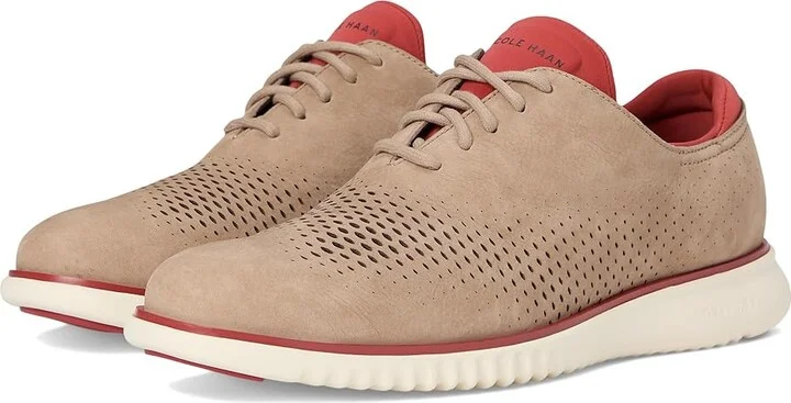 Cole Haan 2.Zerogrand Laser Wing Tip Oxford Lined Men's Lace up casual Shoes Dark Latte Nubuck/Cinnabar/Ivory : 8 D - Medium