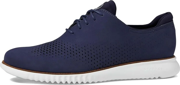 Cole Haan 2.Zerogrand Laser Wing Tip Oxford Lined Men's Lace up casual Shoes Marine Blue Nubuck/Optic White : 10 D - Medium, Leather/Nubuck - Image 7