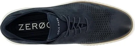 Cole Haan 2.Zerogrand Laser Wing Tip Oxford Lined Men's Lace up casual Shoes Navy Blazer Nubuck/Ivory : 10.5 W - Wide, Leather - Image 2