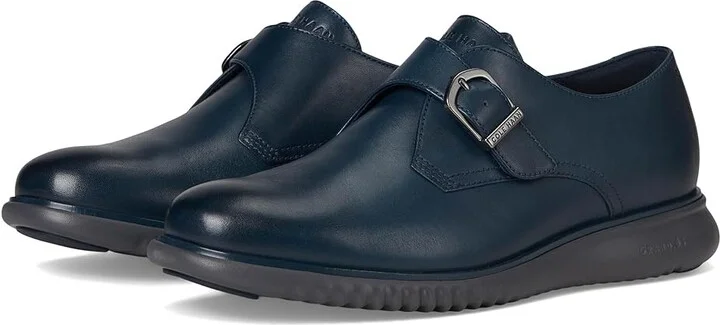 Cole Haan 2.Zerogrand Monk Strap Men's Lace-up Boots Navy Blazer/Gray Pinstripe : 13 D - Medium, Leather