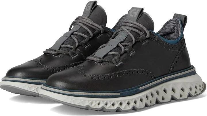 Cole Haan 5.Zerogrand Wingtip Oxford Men's Shoes Lava Smoke/Indian Teal/Glacier Gray : 8 W - Wide, Leather