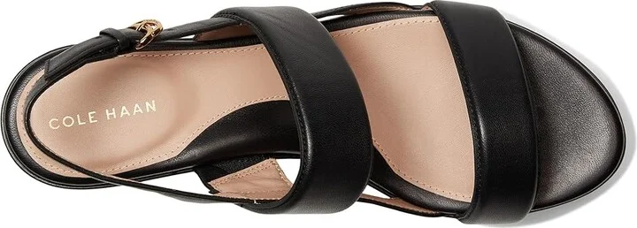 Cole Haan Aislin Wedge Sandal Women's Sandals Black Leather : 8 B - Medium - Image 2