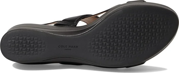 Cole Haan Aislin Wedge Sandal Women's Sandals Black Leather : 8 B - Medium - Image 3