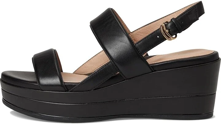 Cole Haan Aislin Wedge Sandal Women's Sandals Black Leather : 8 B - Medium - Image 6