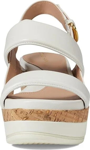 Cole Haan Aislin Wedge Sandal Women's Sandals Ivory Leather/Cork : 9.5 B - Medium - Image 2