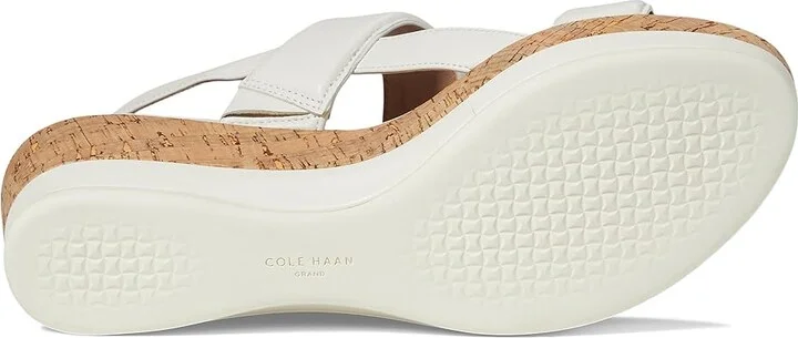 Cole Haan Aislin Wedge Sandal Women's Sandals Ivory Leather/Cork : 9.5 B - Medium - Image 3