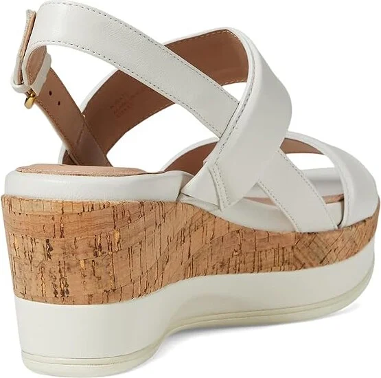 Cole Haan Aislin Wedge Sandal Women's Sandals Ivory Leather/Cork : 9.5 B - Medium - Image 4
