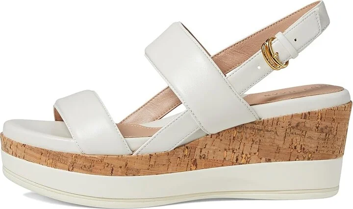 Cole Haan Aislin Wedge Sandal Women's Sandals Ivory Leather/Cork : 9.5 B - Medium - Image 6