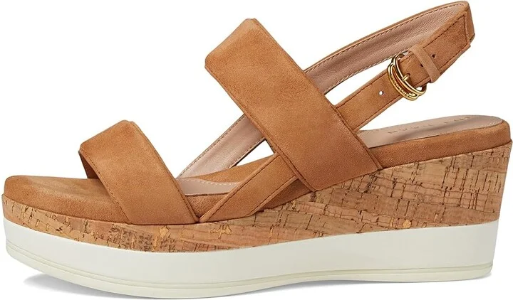 Cole Haan Aislin Wedge Sandal Women's Sandals Pecan Suede/Cork : 8.5 B - Medium, Leather - Image 6