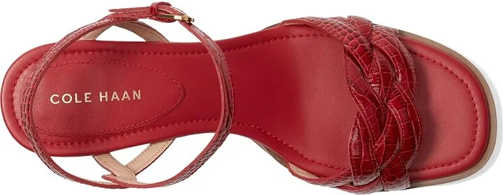 Cole Haan Ambrose Braid Sandal Women's Sandals Rio Red Croc Print Leather : 6 B - Medium, Leather/Rubber - Image 2