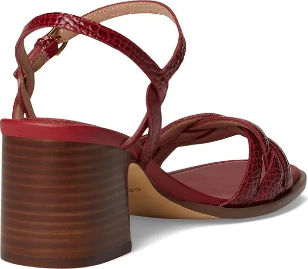 Cole Haan Ambrose Braid Sandal Women's Sandals Rio Red Croc Print Leather : 6 B - Medium, Leather/Rubber - Image 4
