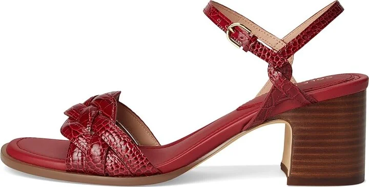 Cole Haan Ambrose Braid Sandal Women's Sandals Rio Red Croc Print Leather : 6 B - Medium, Leather/Rubber - Image 6
