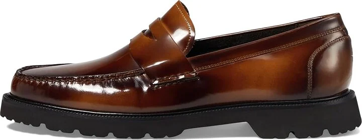 Cole Haan American Classics Penny Loafer Men's Shoes Dark Chocolate/Light Amber Brushoff/Black : 11 W - Wide, Leather - Image 6