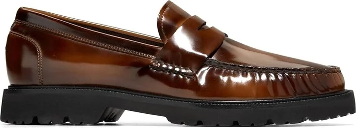 Cole Haan American Classics Penny Loafer Men's Shoes Dark Chocolate/Light Amber Brushoff/Black : 11 W - Wide, Leather - Image 7