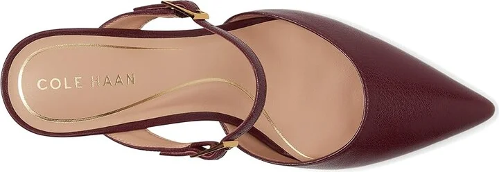 Cole Haan Annalise Buckle Mules High Women's Heels Black Garnet Leather : 10 B - Medium - Image 2