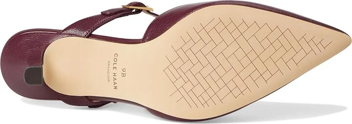 Cole Haan Annalise Buckle Mules High Women's Heels Black Garnet Leather : 10 B - Medium - Image 3