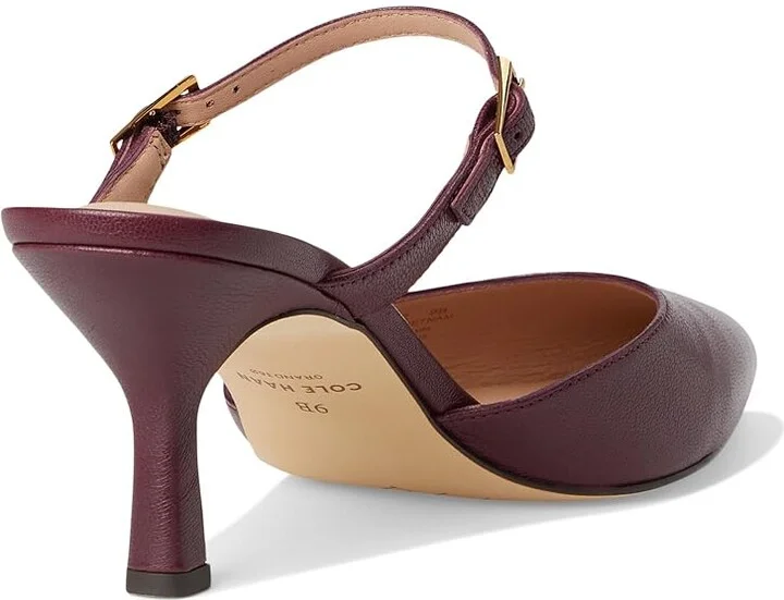 Cole Haan Annalise Buckle Mules High Women's Heels Black Garnet Leather : 10 B - Medium - Image 4