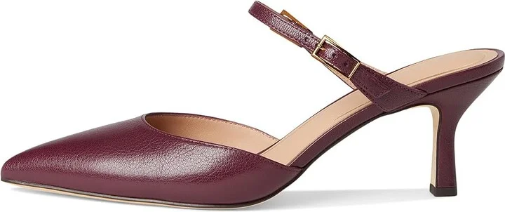 Cole Haan Annalise Buckle Mules High Women's Heels Black Garnet Leather : 10 B - Medium - Image 6